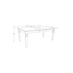 Ensemble de salle à manger bohème chic « Beachy » – Table rectangulaire et 4 chaises plus banc – 107/152 cm