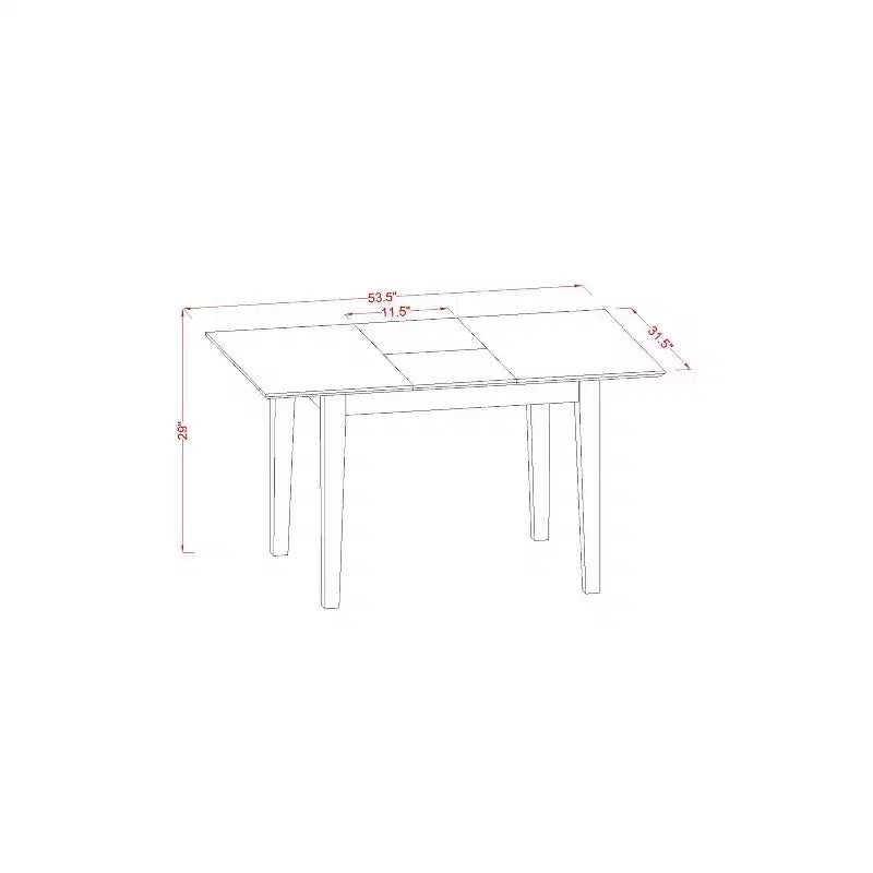 Ensemble de salle à manger victorien - Ensemble table et chaises 3 pièces - Table rectangulaire 32x54 pouces - Finition acajou