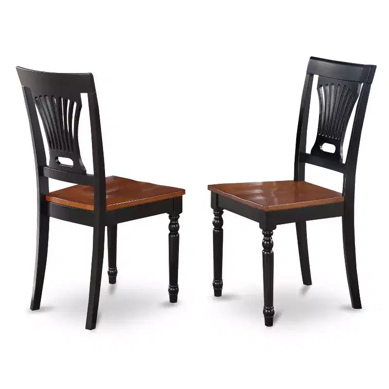 HomeStock Ensemble de salle à manger 6 pièces avec table carrée à plateau en bois massif noir et cerisier, 1 banc et 4 chaises