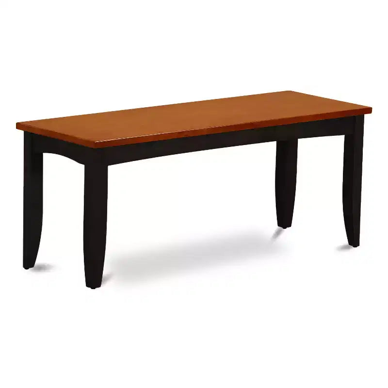 HomeStock Ensemble de salle à manger 6 pièces avec table carrée à plateau en bois massif noir et cerisier, 1 banc et 4 chaises