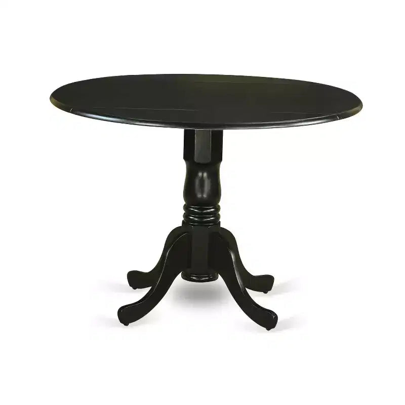 Ensemble de salle à manger - Table ronde 5 pièces et 4 chaises en lin - Ensemble de cuisine noir 42x42 pouces