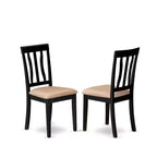 Ensemble de salle à manger - Table ronde 5 pièces et 4 chaises en lin - Ensemble de cuisine noir 42x42 pouces