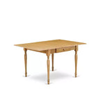 HomeStock 3-Pc Natural Brown Oak Finish Solid Wood Top with Dropleaf Dining Table Set - Seats 2