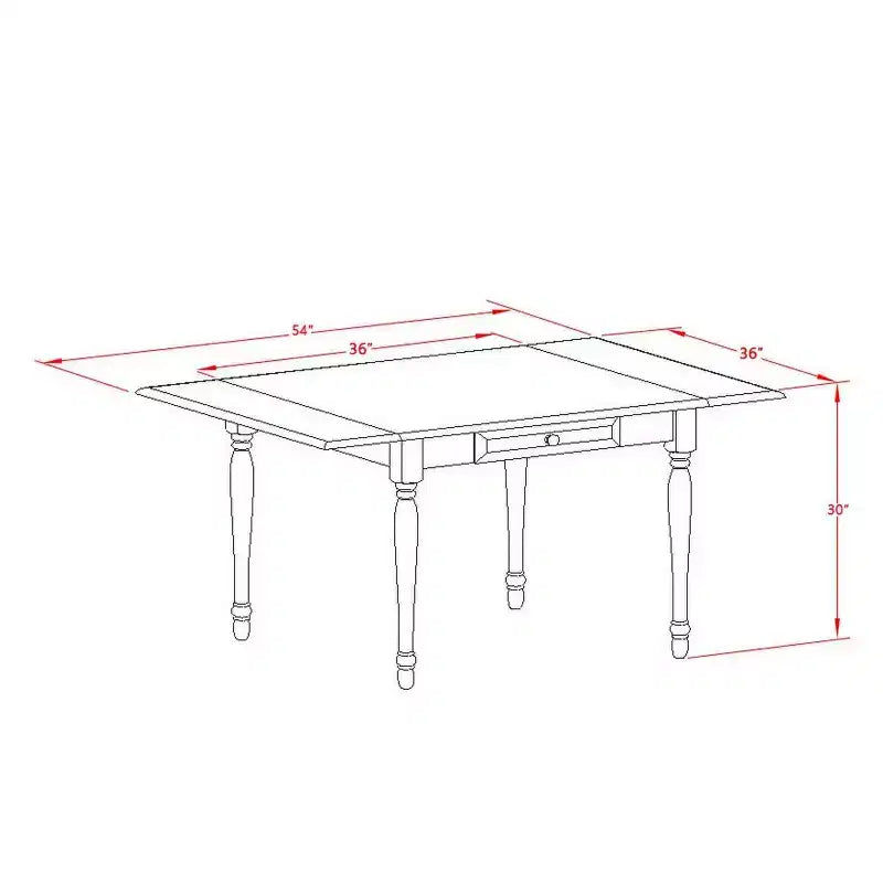 Ensemble de salle à manger 3 pièces HomeStock avec plateau en bois massif finition chêne brun naturel et table à rabats – 2 places