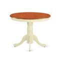 5 Piece Dining Set - Kitchen Table & 4 Chairs - Round Pedestal Table - Buttermilk Cherry Finish
