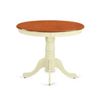 5 Piece Dining Set - Kitchen Table & 4 Chairs - Round Pedestal Table - Buttermilk Cherry Finish