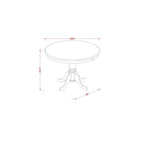 Ensemble de salle à manger 5 pièces - Table de cuisine et 4 chaises - Table ronde à pied central - Finition cerisier crème