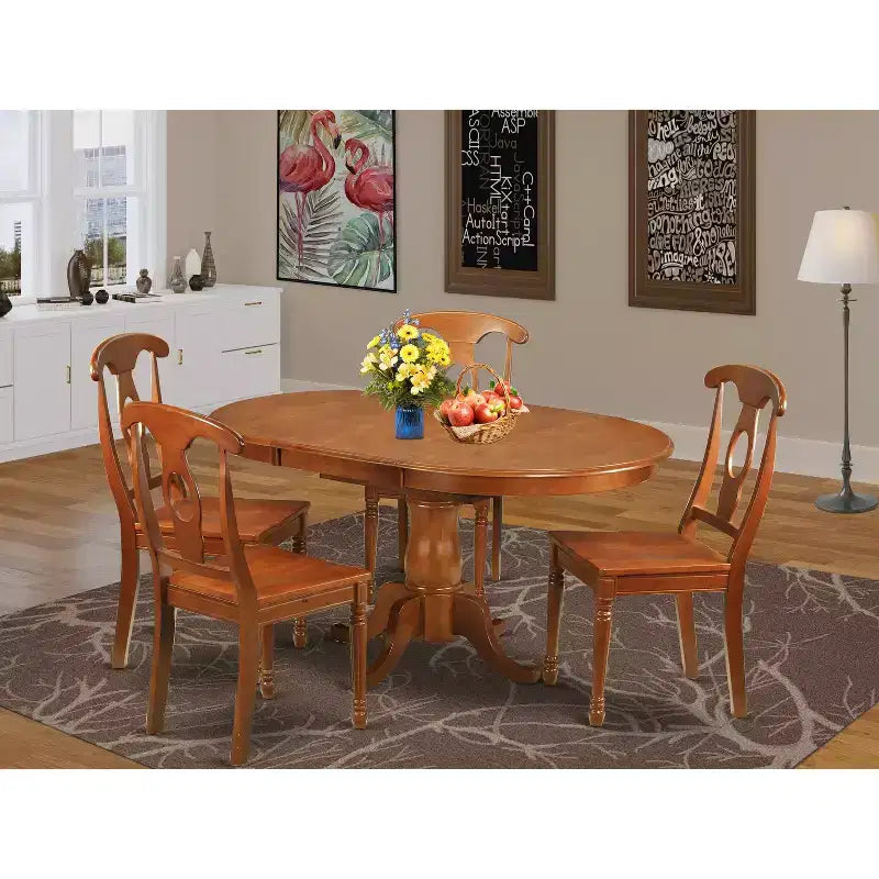 Salle à manger ovale - Table avec rallonge et chaises - Design élégant pour la maison