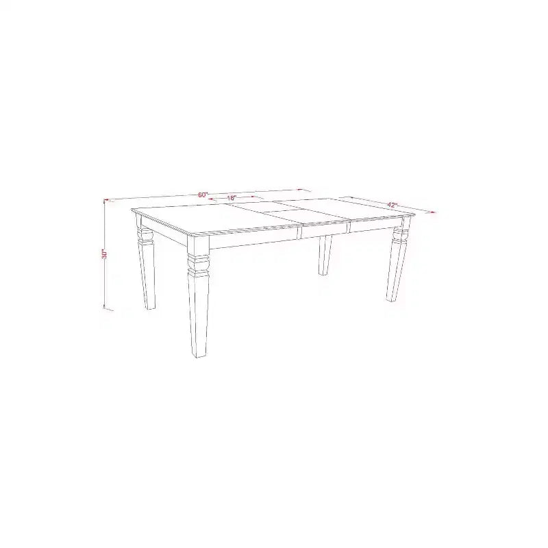 Table de salle à manger HomeStock 7 pièces rectangulaire avec plateau en bois massif finition crème et cerise et 6 chaises avec rallonge papillon