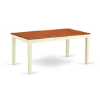 Table de salle à manger HomeStock 7 pièces rectangulaire avec plateau en bois massif finition cerisier et crème et 6 chaises
