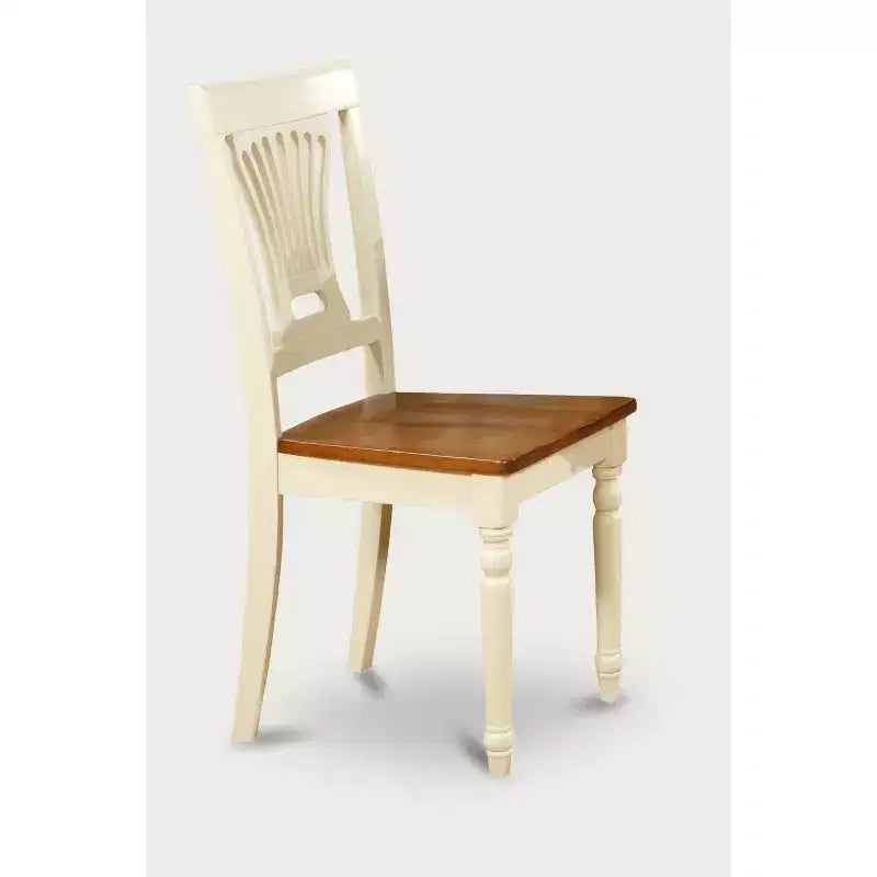 Table de salle à manger HomeStock 7 pièces rectangulaire avec plateau en bois massif finition cerisier et crème et 6 chaises