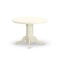 3-Piece Linen white Solid Wood Top - Round Dining Room Set - Seats 4