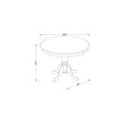 Ensemble de salle à manger rond - Table de 91 cm et 2 chaises - Tissu lin - Finition café foncé