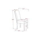 Ensemble de salle à manger rond - Table de 91 cm et 2 chaises - Tissu lin - Finition café foncé
