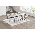 Ensemble table à manger 5 pièces pour 4 personnes, table de cuisine moderne avec 4 chaises en bouclette, table à manger rectangulaire avec étagère de rangement pour coin repas, appartement
