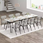 Ensemble table à manger 5 pièces pour 4 personnes, table de cuisine moderne avec 4 chaises en bouclette, table à manger rectangulaire avec étagère de rangement pour coin repas, appartement