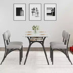 Ensemble table à manger 5 pièces pour 4 personnes, table de cuisine moderne avec 4 chaises en bouclette, table à manger rectangulaire avec étagère de rangement pour coin repas, appartement