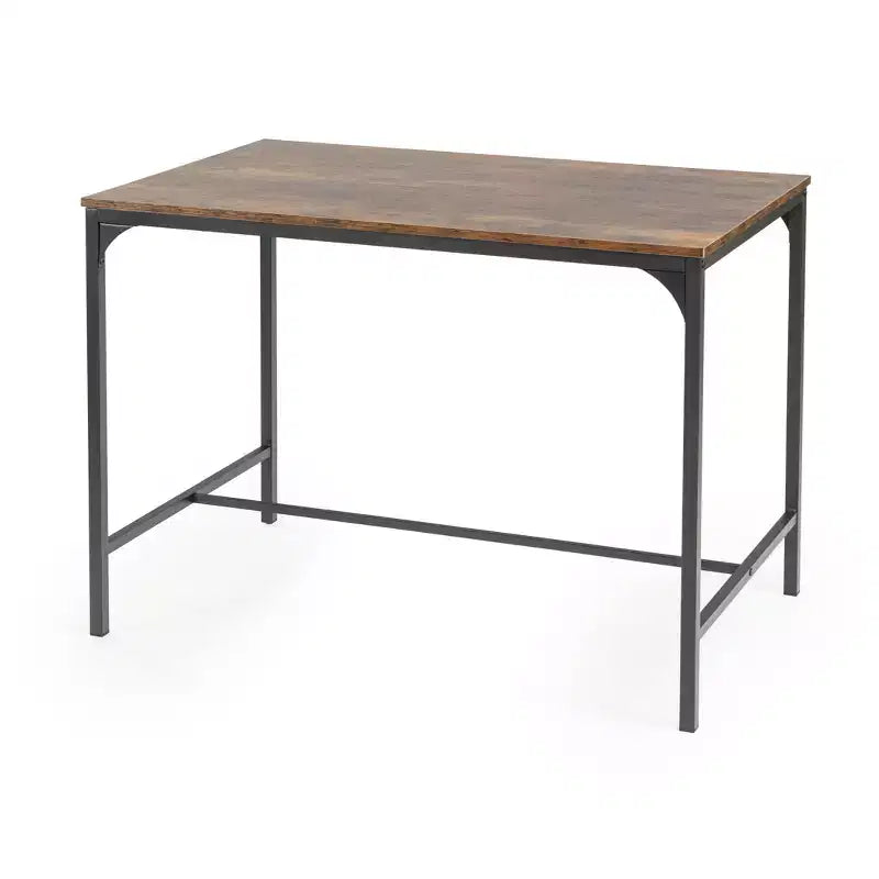 Homy Casa Ensemble de 3 pièces table et chaises de salle à manger pour petits espaces avec cadre en métal, plateau en bois manufacturé, marron