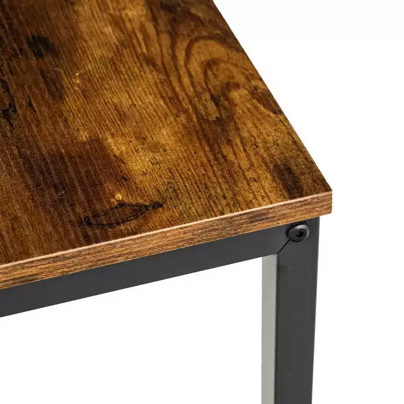 Homy Casa Ensemble de 3 pièces table et chaises de salle à manger pour petits espaces avec cadre en métal, plateau en bois manufacturé, marron
