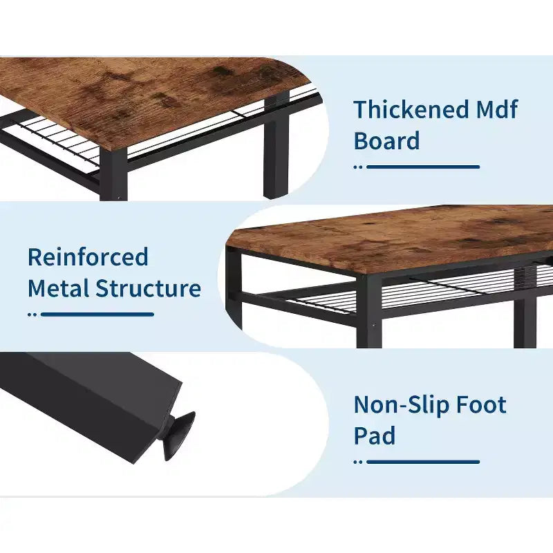 Ensemble de table à manger moderne pour 4 personnes avec chaises et banquette de rangement, pour petit espace ou appartement