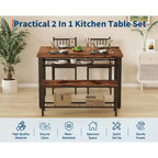 Ensemble de table à manger moderne pour 4 personnes avec chaises et banquette de rangement, pour petit espace ou appartement