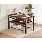 Ensemble de table à manger moderne pour 4 personnes avec chaises et banquette de rangement, pour petit espace ou appartement