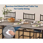 Ensemble de table à manger moderne pour 4 personnes avec chaises et banquette de rangement, pour petit espace ou appartement