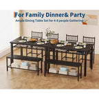 Ensemble de table à manger moderne pour 4 personnes avec chaises et banquette de rangement, pour petit espace ou appartement