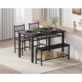 47 Modern Dining Table Set for 4 with Chairs and Storage Bench, for Small Space or Apartment