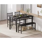 47 Modern Dining Table Set for 4 with Chairs and Storage Bench, for Small Space or Apartment