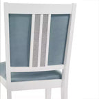 ChaletPosh Ensemble de salle à manger 7 pièces blanc avec chaises de salle à manger en velours bleu clair