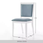 ChaletPosh Ensemble de salle à manger 7 pièces blanc avec chaises de salle à manger en velours bleu clair