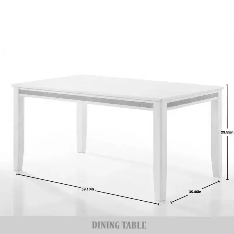 ChaletPosh Ensemble de salle à manger 7 pièces blanc avec chaises de salle à manger en velours bleu clair