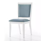 ChaletPosh Ensemble de salle à manger 7 pièces blanc avec chaises de salle à manger en velours bleu clair