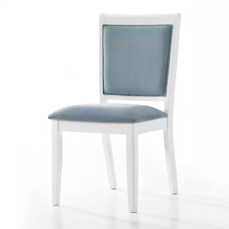 ChaletPosh Ensemble de salle à manger 7 pièces blanc avec chaises de salle à manger en velours bleu clair