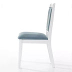 ChaletPosh Ensemble de salle à manger 7 pièces blanc avec chaises de salle à manger en velours bleu clair