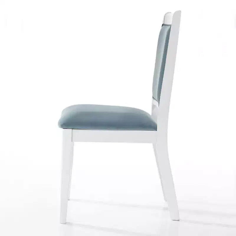 ChaletPosh Ensemble de salle à manger 7 pièces blanc avec chaises de salle à manger en velours bleu clair