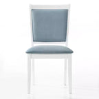 ChaletPosh Ensemble de salle à manger 7 pièces blanc avec chaises de salle à manger en velours bleu clair