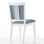 ChaletPosh Ensemble de salle à manger 7 pièces blanc avec chaises de salle à manger en velours bleu clair
