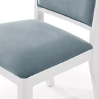 ChaletPosh Ensemble de salle à manger 7 pièces blanc avec chaises de salle à manger en velours bleu clair