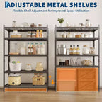 Étagère robuste à 5 niveaux, capacité de 1000 kg, rack métallique réglable pour garage, cuisine ou sous-sol, 91,4 cm L x 40,6 cm P x 182,9 cm H - Noir