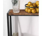 Table console étroite de 42,9 pouces avec étagère de rangement, table d'appoint industrielle rustique marron pour salon, couloir