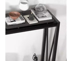 Table console étroite de 42,9 pouces avec étagère de rangement, table d'appoint industrielle rustique marron pour salon, couloir