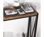 Table console étroite de 42,9 pouces avec étagère de rangement, table d'appoint industrielle rustique marron pour salon, couloir