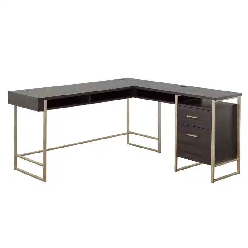 Bureau d'angle Harper 60 en bois et métal