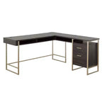Bureau d'angle Harper 60 en bois et métal