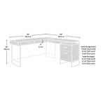Bureau d'angle Harper 60 en bois et métal