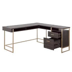 Bureau d'angle Harper 60 en bois et métal