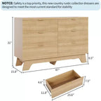 Commode à 6 tiroirs, commode moderne du milieu du siècle de 120 cm de large avec poignée dorée, commode à tiroirs cannelés, meuble TV, organisateur de rangement pour salon