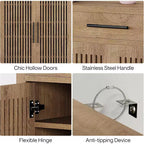 Meuble de rangement pour chaussures à 5 niveaux avec portes persiennes et tiroir, organisateur de chaussures avec étagères réglables pour entrée, couloir, placard, naturel